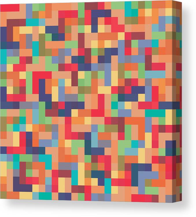 Abstract Canvas Print featuring the digital art Pixel Art #12 by Mike Taylor