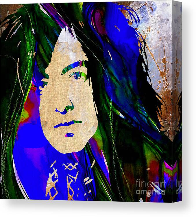 Jimmy Page Canvas Print featuring the mixed media Jimmy Page Collection #13 by Marvin Blaine