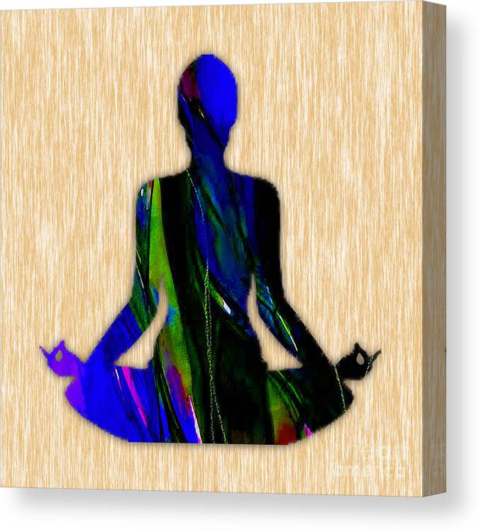 Yoga Canvas Print featuring the mixed media Fitness Yoga #19 by Marvin Blaine