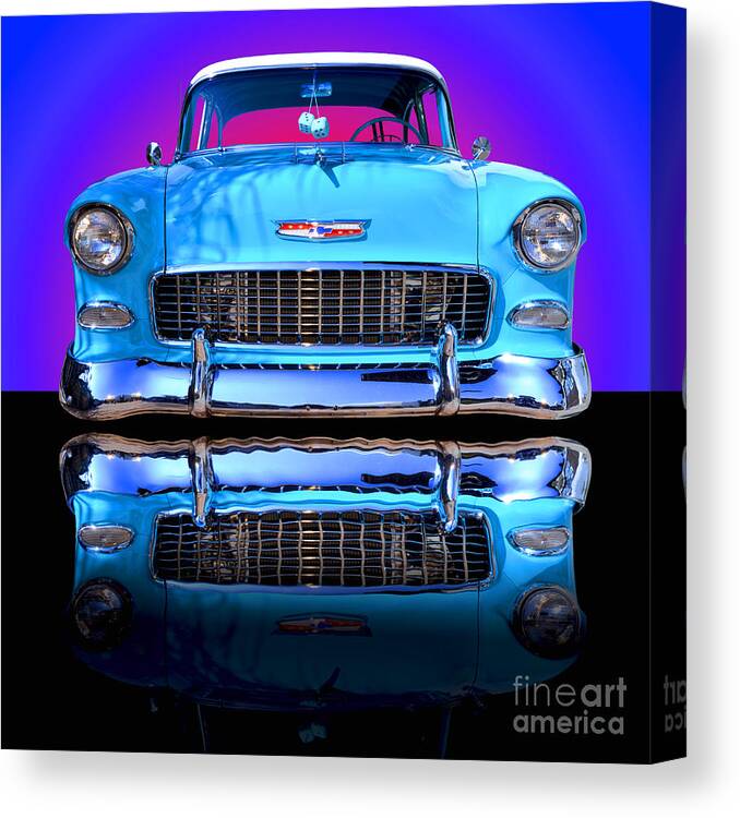 Car Canvas Print featuring the photograph 1955 Chevy Bel Air by Jim Carrell