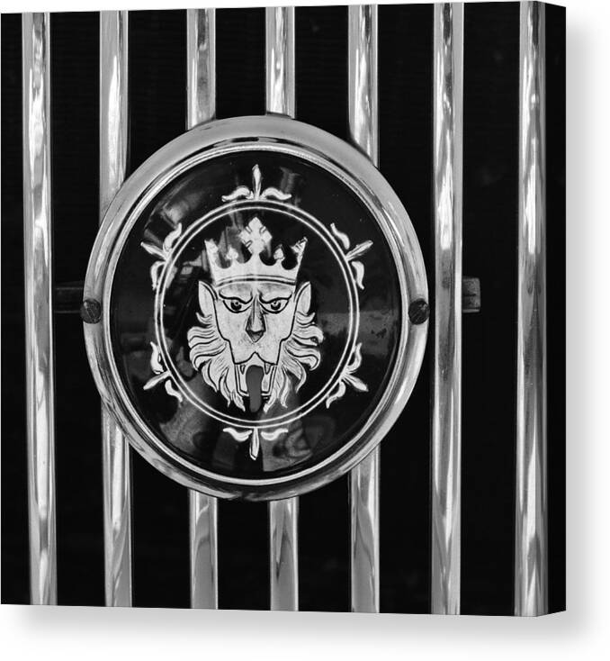 1969 Morgan Roadster Grille Emblem Canvas Print featuring the photograph 1969 Morgan Roadster Grille Emblem 3 by Jill Reger