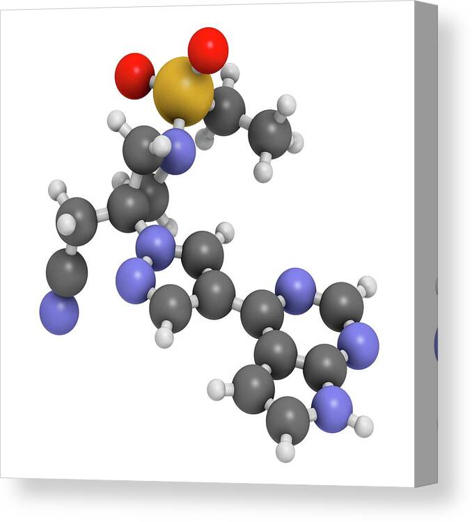 Baricitinib Canvas Print featuring the photograph Baricitinib Janus Kinase Inhibitor Drug #2 by Molekuul