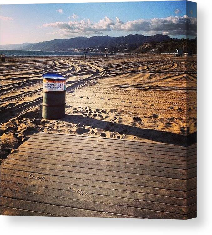 Mountains Canvas Print featuring the photograph #biking #riding #santamonica #2 by Ray Jay