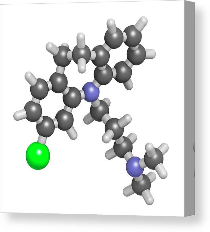 Clomipramine Canvas Print featuring the photograph Clomipramine Tricyclic Antidepressant #2 by Molekuul