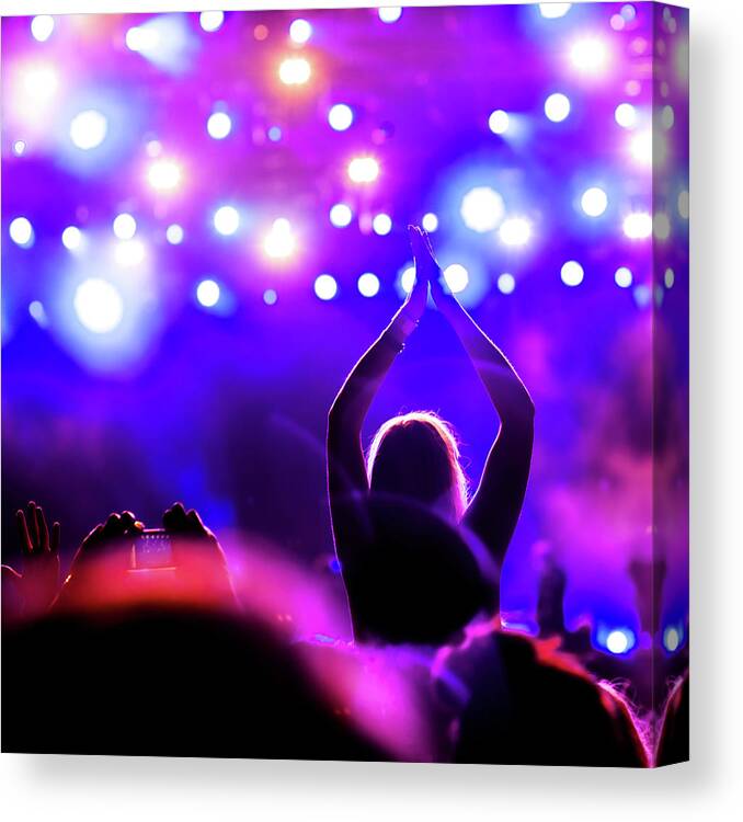 Rock Music Canvas Print featuring the photograph Concert Crowd #2 by Alenpopov