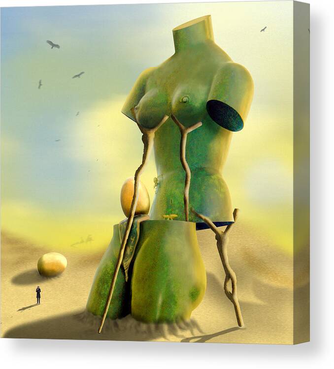 Surrealism Canvas Print featuring the photograph Crutches by Mike McGlothlen