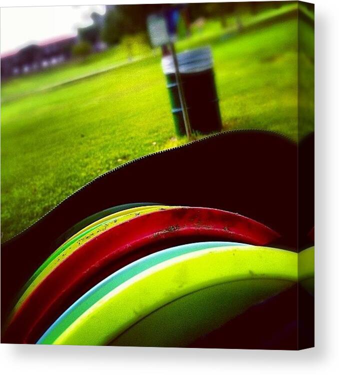Discgolf Canvas Print featuring the photograph #discgolf #2 by David Grieme