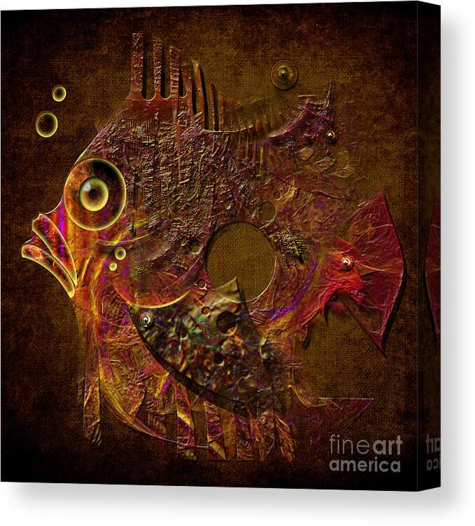 Animals Canvas Print featuring the digital art Fish by Alexa Szlavics