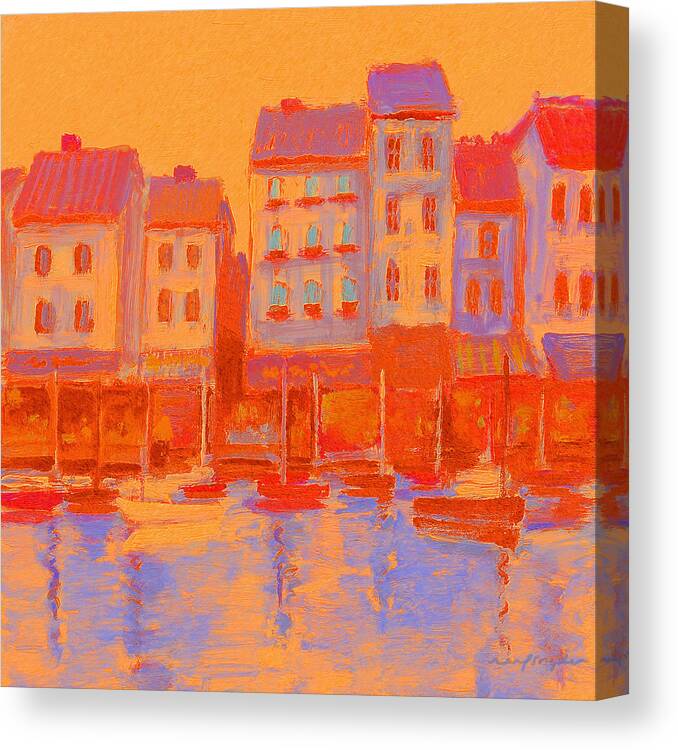 Harbor Canvas Print featuring the painting French Harbor by J Reifsnyder