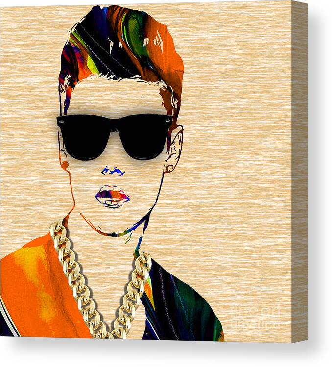 Justin Bieber Canvas Print featuring the mixed media Justin Bieber Collection #2 by Marvin Blaine