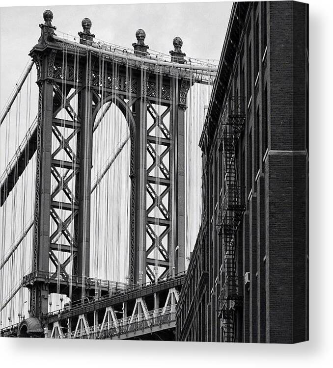 Instagramnyc Canvas Print featuring the photograph Manhattan Bridge - Ny #2 by Joel Lopez
