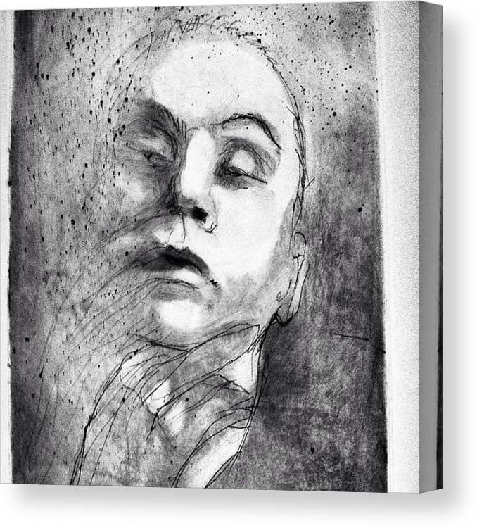 Pencil Canvas Print featuring the photograph Portrait #portrait #dalì #popart #2 by Fotografite Luciano di gregorio arr