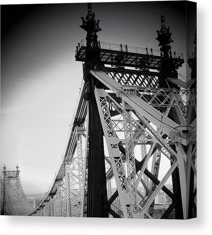 Bridge Canvas Print featuring the photograph Queensboro Bridge - Ny ( 1901 - 1909 ) #2 by Joel Lopez