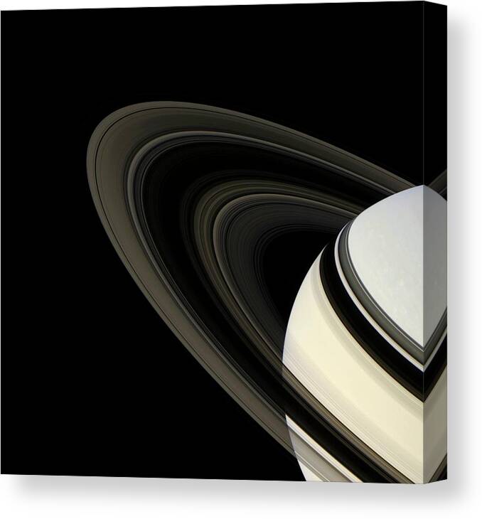 Pandora Canvas Print featuring the photograph Saturn's Rings #2 by Nasa/jpl/ssi/science Photo Library