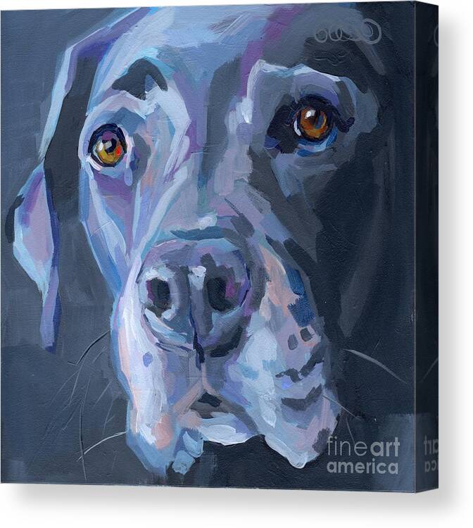 Lab Mix Canvas Print featuring the painting Shadow #2 by Kimberly Santini