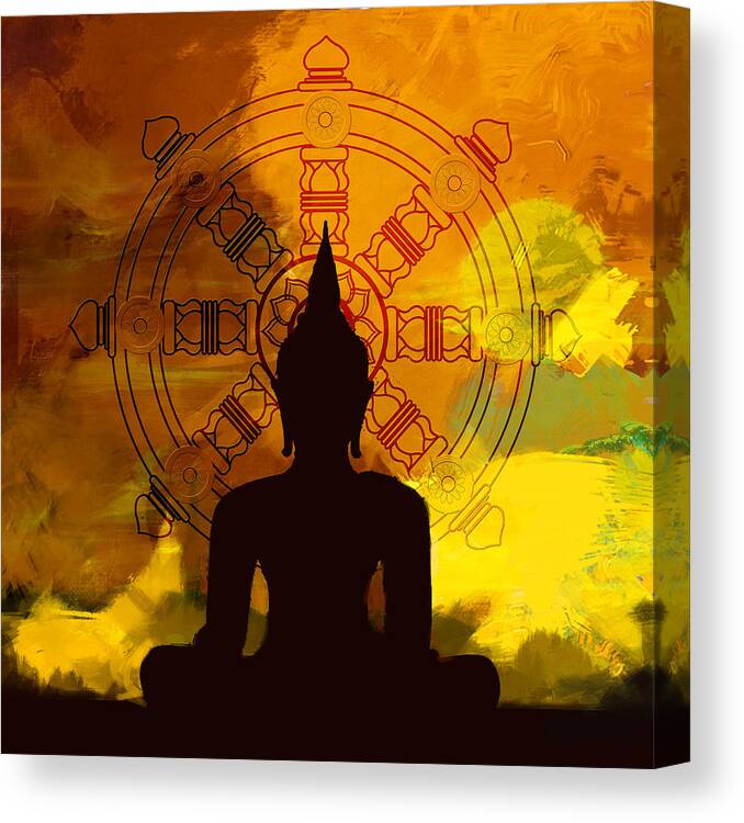 Buddha Art Paintings Canvas Print featuring the painting South Asian Art #2 by Corporate Art Task Force