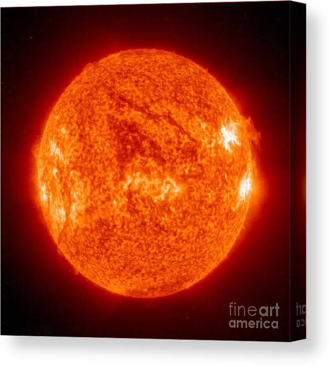 Science Canvas Print featuring the photograph Sun #2 by Science Source