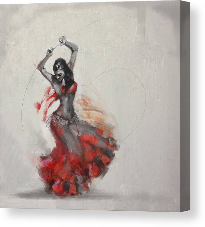 Belly Dance Art Canvas Print featuring the painting Belly Dancer 3 by Corporate Art Task Force