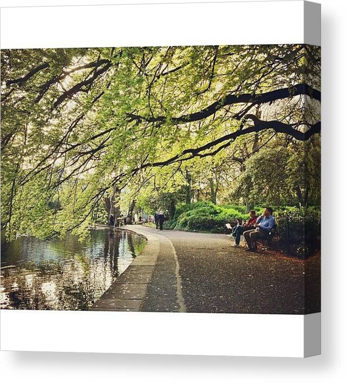 Beautiful Canvas Print featuring the photograph Evening Sun #dublin #ireland #irish #3 by Luis Aviles