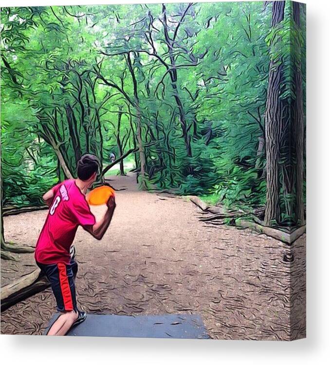 Frolf Canvas Print featuring the photograph 3 Rounds Of #frofling Today Was Needed by Michael Becht