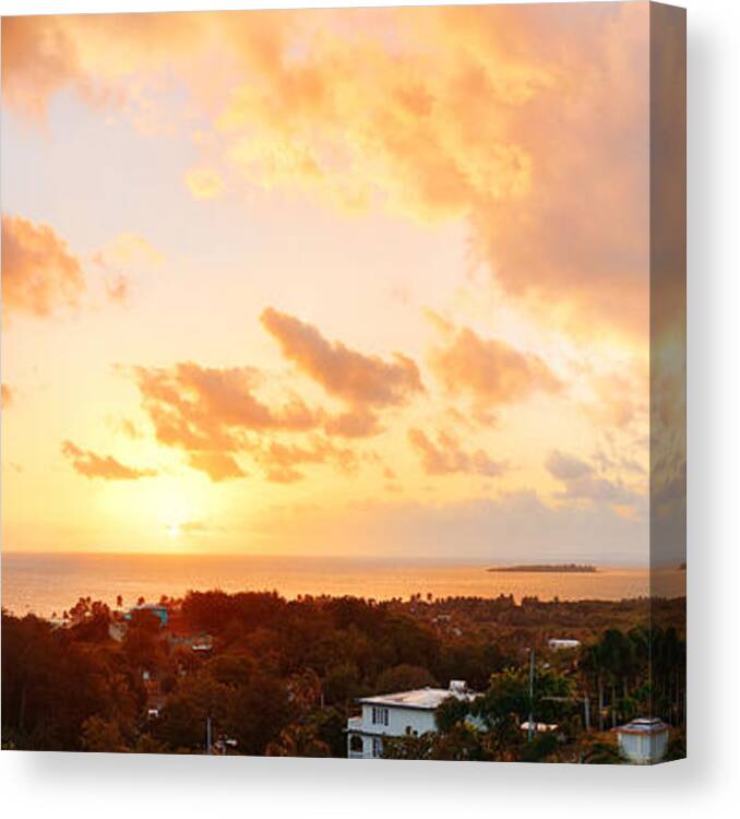 Puerto Rico Canvas Print featuring the photograph San Juan sunrise #3 by Songquan Deng