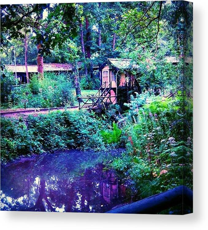 Instanature Canvas Print featuring the photograph Hut in the woods by Candy Floss Happy