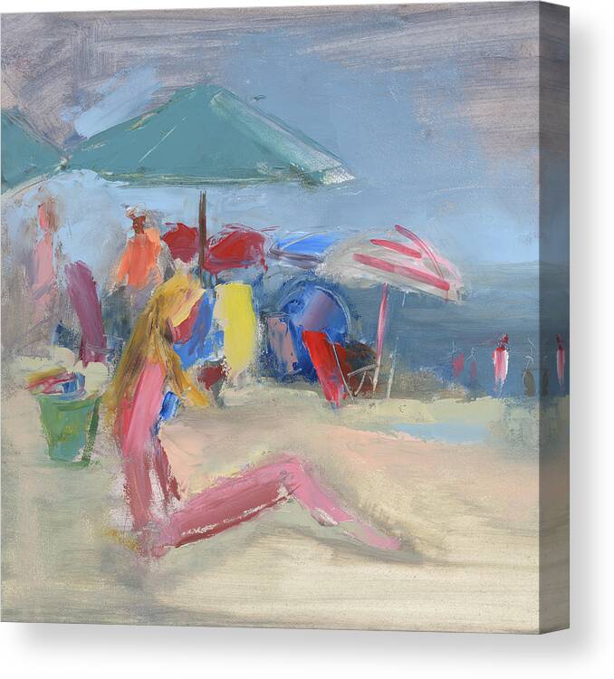 Beach Canvas Print featuring the painting Untitled #340 by Chris N Rohrbach