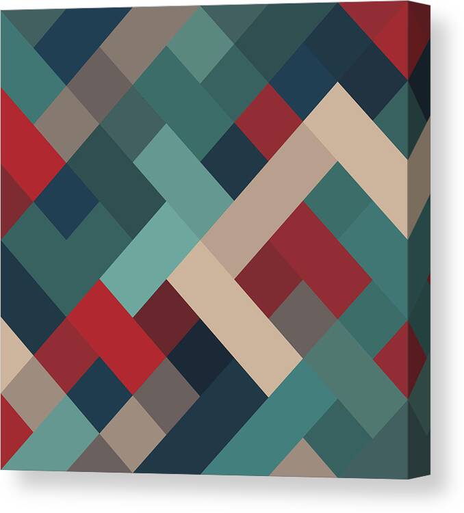 Abstract Canvas Print featuring the digital art Pixel Art #36 by Mike Taylor