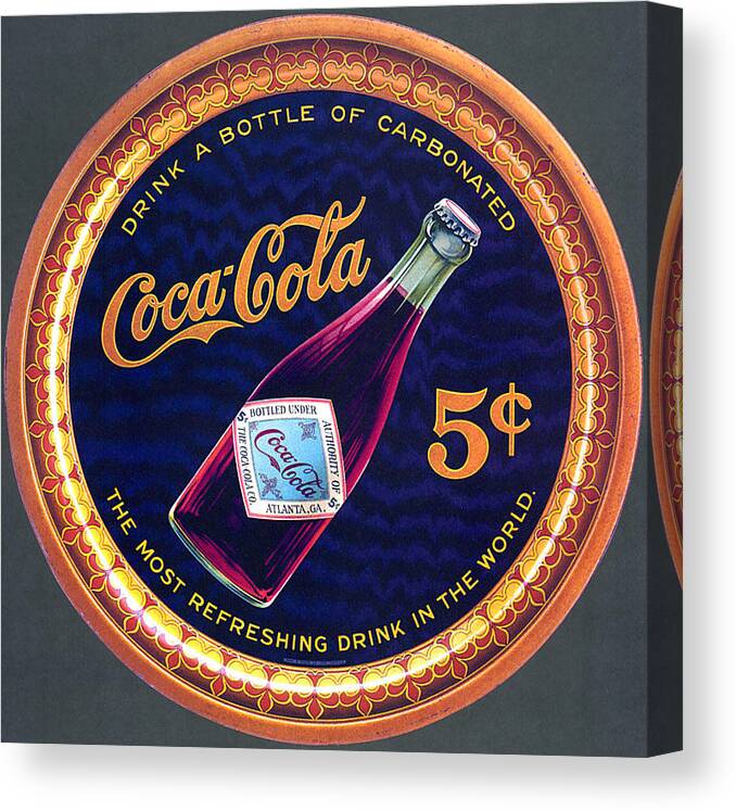 Coca Cola Canvas Print featuring the photograph Coca - Cola Vintage Poster #4 by Gianfranco Weiss