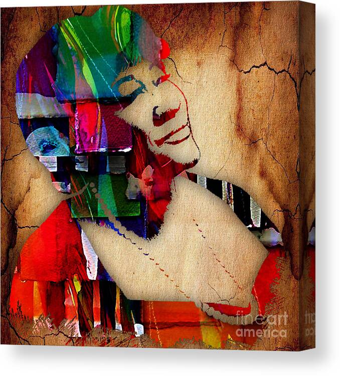 Ella Fitzgerald Canvas Print featuring the mixed media Ella Fitzgerald Collection #4 by Marvin Blaine