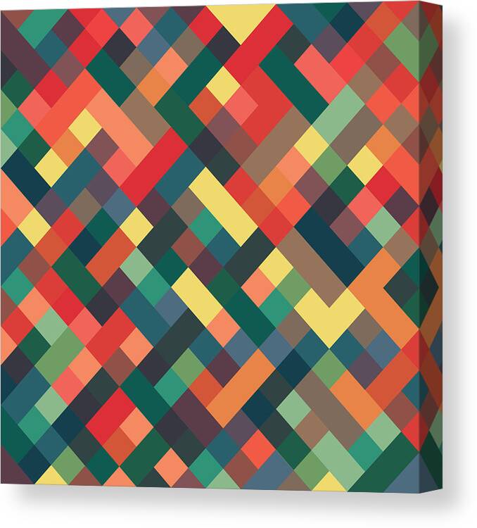 Abstract Canvas Print featuring the digital art Pixel Art #4 by Mike Taylor