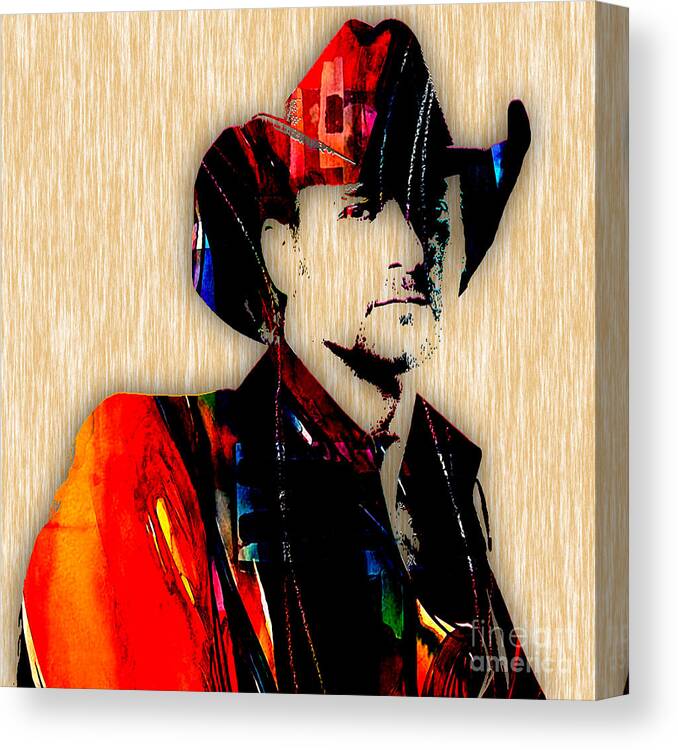 Tim Mcgraw Canvas Print featuring the mixed media Tim McGraw Collection #4 by Marvin Blaine