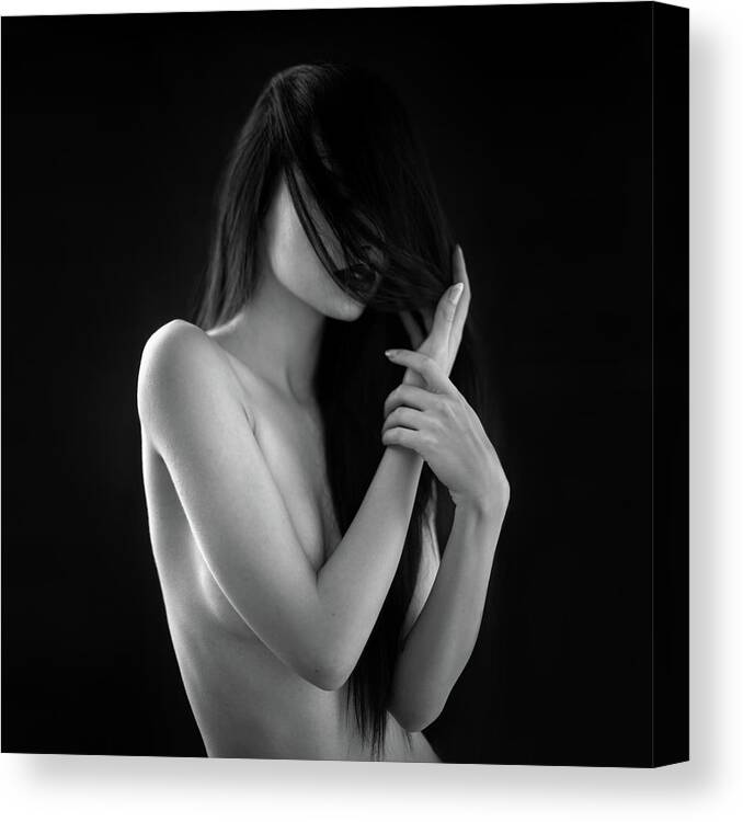 Fine Art Nude Canvas Print featuring the photograph Untitled #4 by Bobby Kostadinov