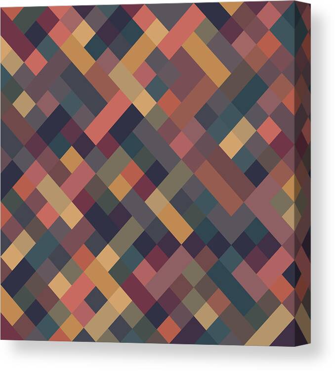 Abstract Canvas Print featuring the digital art Pixel Art #5 by Mike Taylor