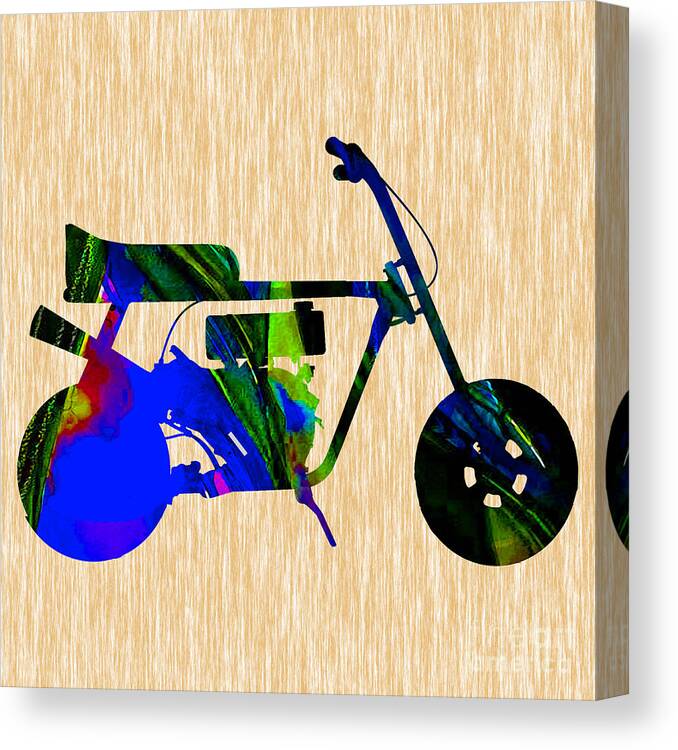 Mini Bike Canvas Print featuring the mixed media Mini Bike #6 by Marvin Blaine