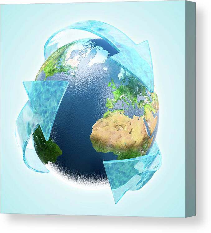 Concept Canvas Print featuring the photograph Recycling #6 by Andrzej Wojcicki/science Photo Library