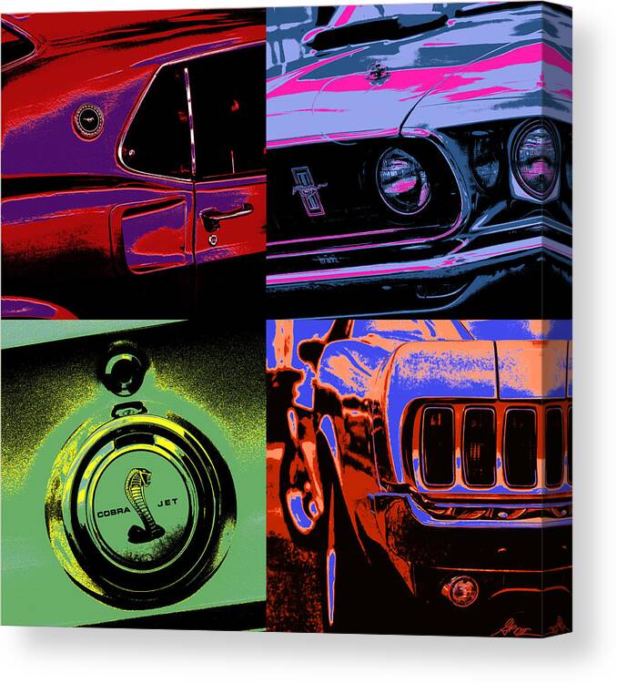 Pop Canvas Print featuring the photograph '69 Mustang #69 by Gordon Dean II