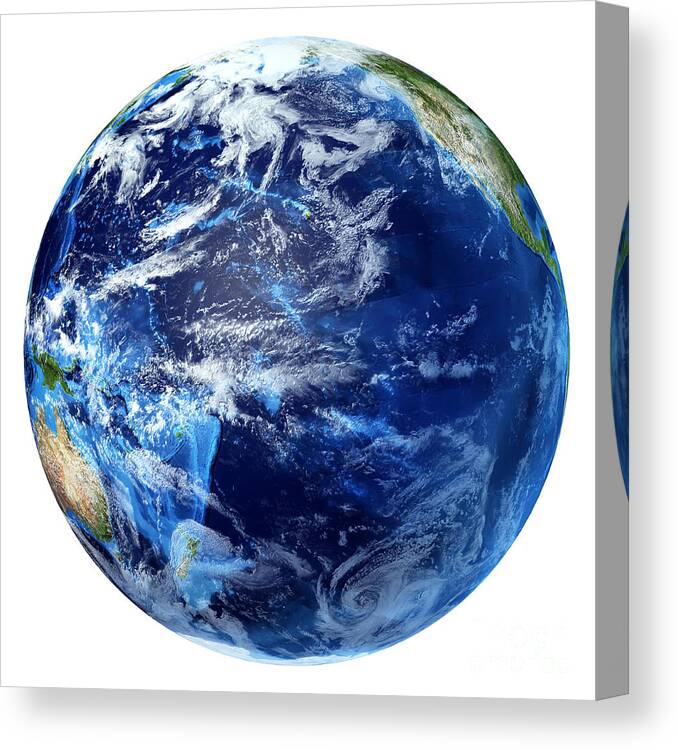 Abstract Canvas Print featuring the digital art 3d Rendering Of Planet Earth, Centered #7 by Leonello Calvetti