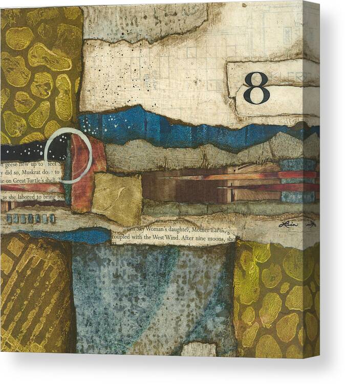 Collage Canvas Print featuring the mixed media 8th Before The Nineth Moon by Laura Lein-Svencner