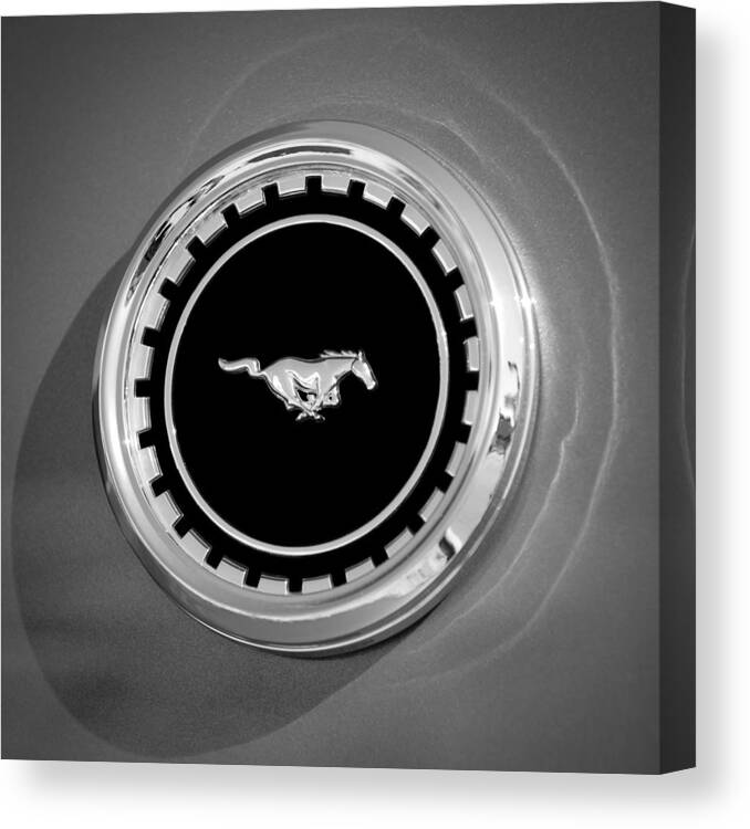 1969 Ford Mustang Mach 1 Emblem Canvas Print featuring the photograph 1969 Ford Mustang Mach 1 Emblem #9 by Jill Reger