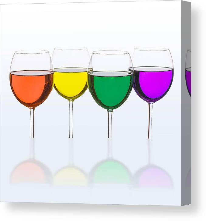 Alcohol Canvas Print featuring the photograph Colorful Wine Glasses #9 by Peter Lakomy