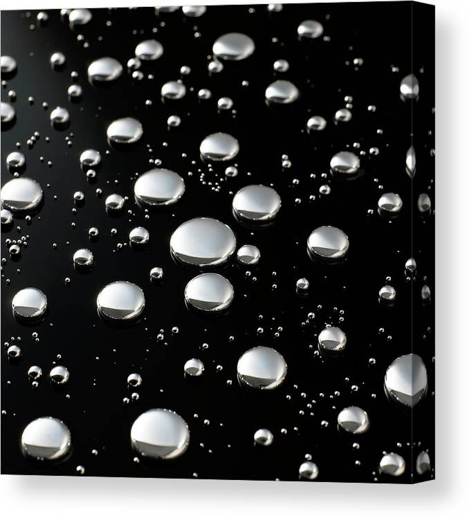 Black Background Canvas Print featuring the photograph Drops Of Mercury #9 by Science Photo Library