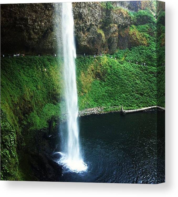 Waterfall Canvas Print featuring the photograph Silver Falls by Cesar Ochoa