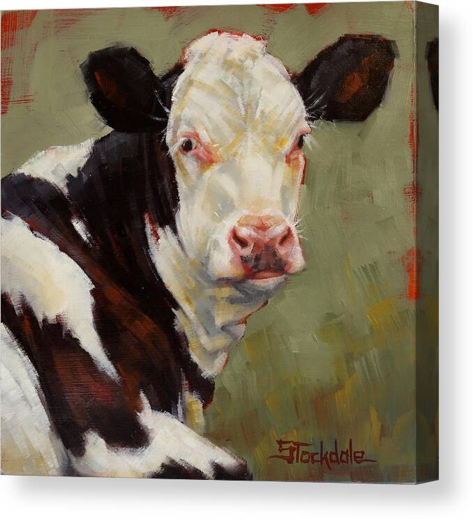 Calf Canvas Print featuring the painting A Calf Named Ivory by Margaret Stockdale