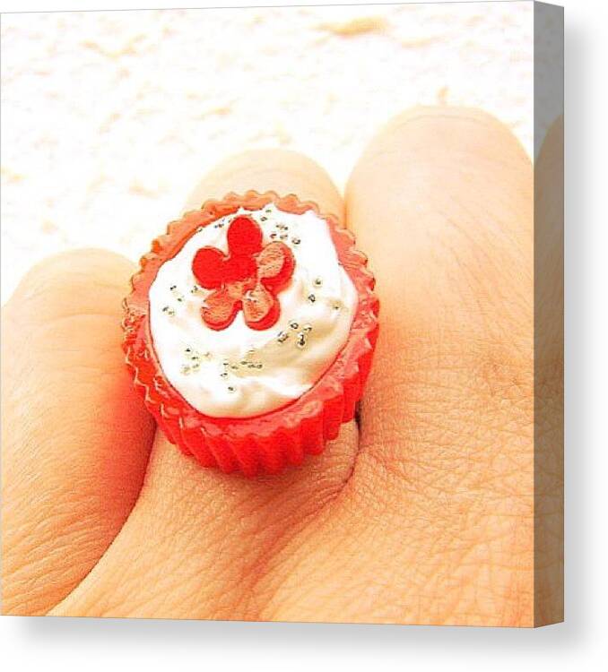 Shop Canvas Print featuring the photograph A Flower & Ice Cream Miniature Food by Futoshi Takami
