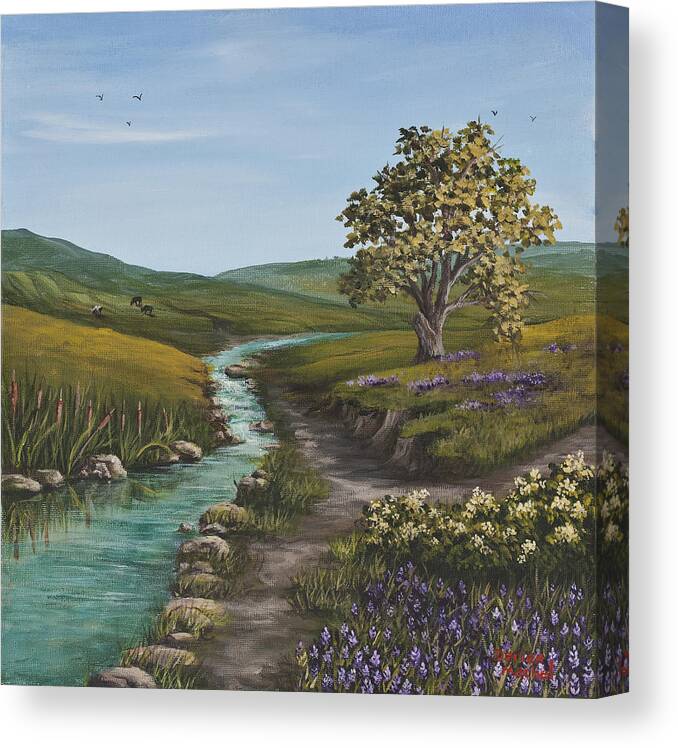 Landscape Canvas Print featuring the painting A Little Bit Of Chico by Darice Machel McGuire