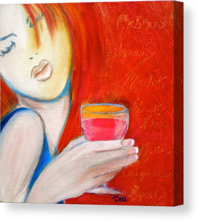 Lady Canvas Print featuring the painting A Little Tart by Debi Starr