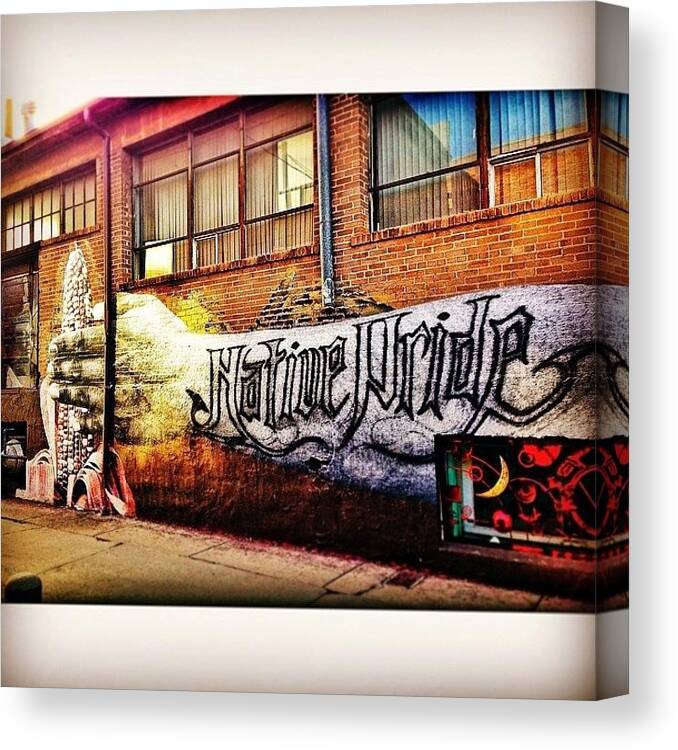 Chipthomas Canvas Print featuring the photograph A Quick 30 Minute Stop In Flag Resulted by AZ Street Art