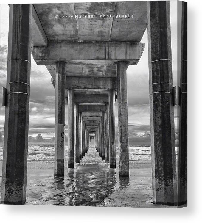  Canvas Print featuring the photograph A Stormy Day In San Diego At The by Larry Marshall
