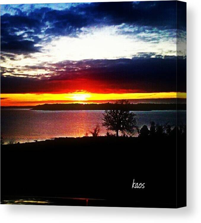 Hotshotz Canvas Print featuring the photograph A Sunset At Kerr Lake. Re-post With by Ka Os